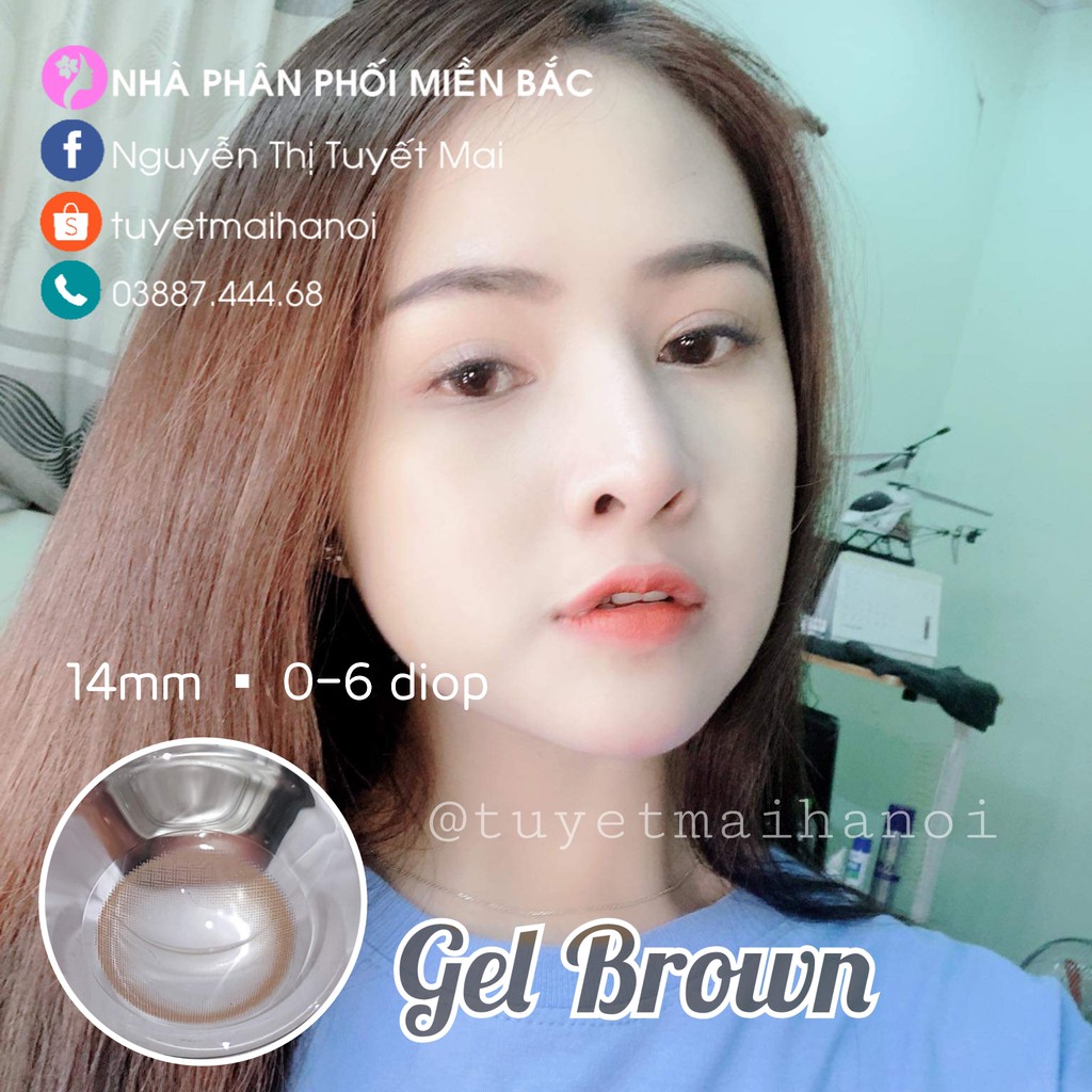 [ Ảnh Thật ] Lens Cận Nâu Tự Nhiên Không Giãn Gel Brown 14mm - Kính Áp Tròng Hàn Quốc Vassen Sexy Me