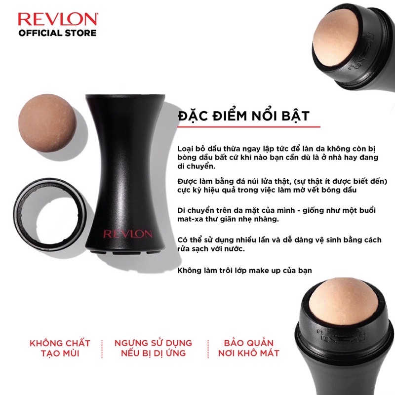 Thanh lăn thấm dầu, cây lăn hút dầu làm từ đá núi lửa Revlon Oil