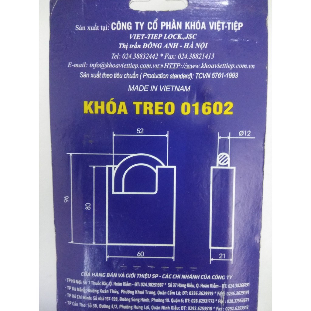 Ổ khóa cổng , cửa kéo , chống trộm - Khóa chống cắt Việt Tiệp