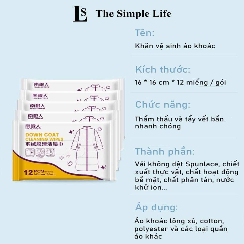 Khăn lau áo khoác tại chỗ, khăn giấy ướt lau vết bẩn trên quần, áo khoác siêu sạch, tiện lợi, cao cấp [CHÍNH HÃNG]