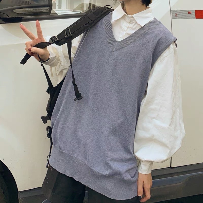 Áo Gile Trơn Form Rộng Unisex Nam Nữ phong cách ulzzang