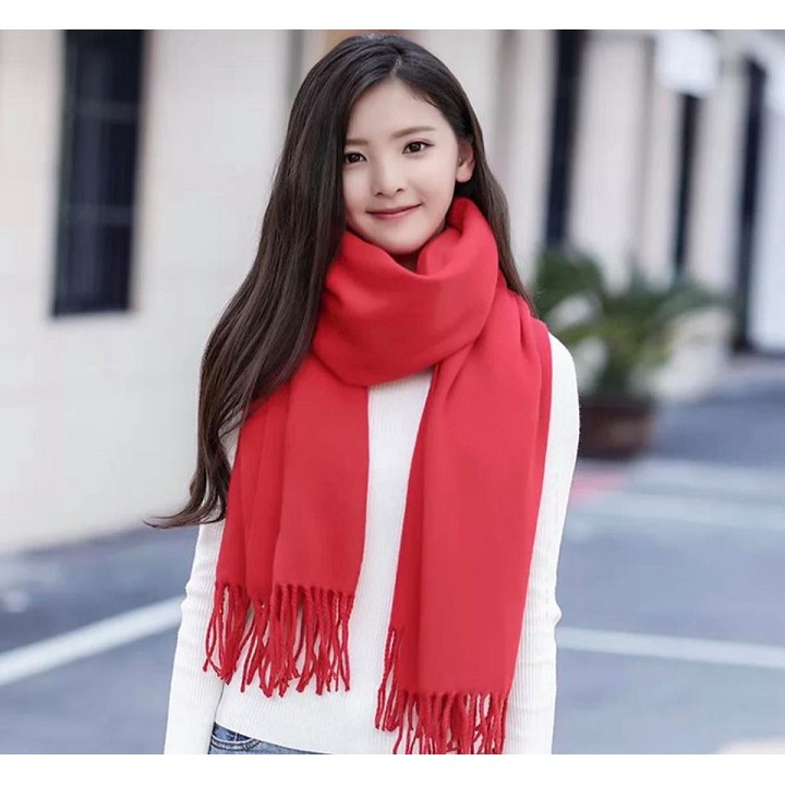 Khăn Quàng Cổ Cashmere Cao Cấp 230gr - Khăn choàng cổ trơn nhiều màu loại 1