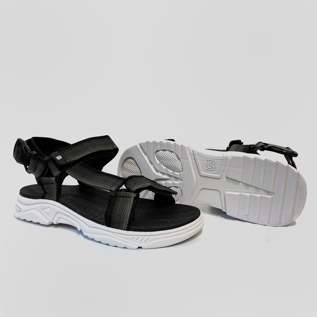 Giày Sandal Nam Nữ Unisex The BiLy Quai Chéo Dây Dù Đế Phylon Siêu Êm Nhẹ Màu Xám Thổ Cẩm-DTMD01-Xám Thổ Cẩm