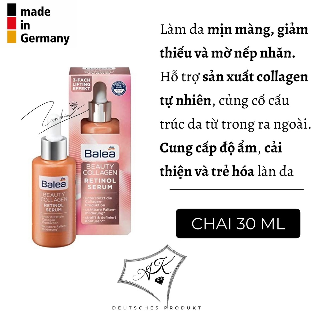 [ Hàng Đức ] Serum trắng da chống lão hóa, ngừa nếp nhăn nội địa Đức - Balea