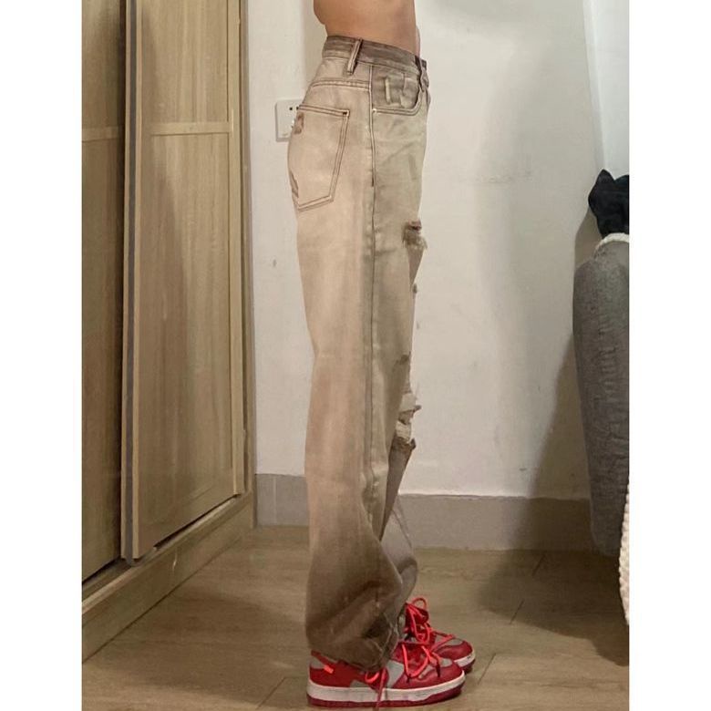 ✈Quần Jean Rách Màu Cà Phê Phong Cách Cổ Điển Đường Phố Mới Thời Trang Mùa Hè Cho Nữ 2022