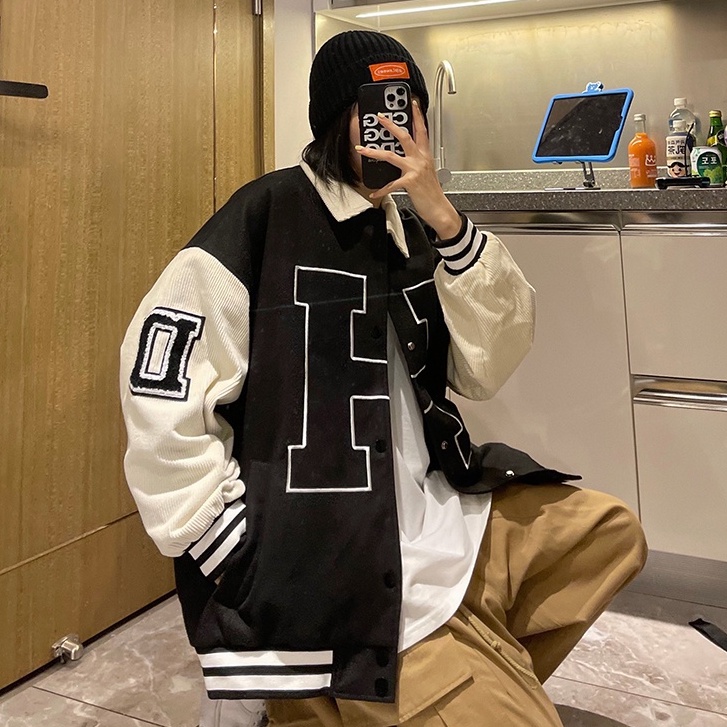 Áo khoác bomber thêu họa tiết phong cách Hàn Quốc trẻ trung dành cho nữ