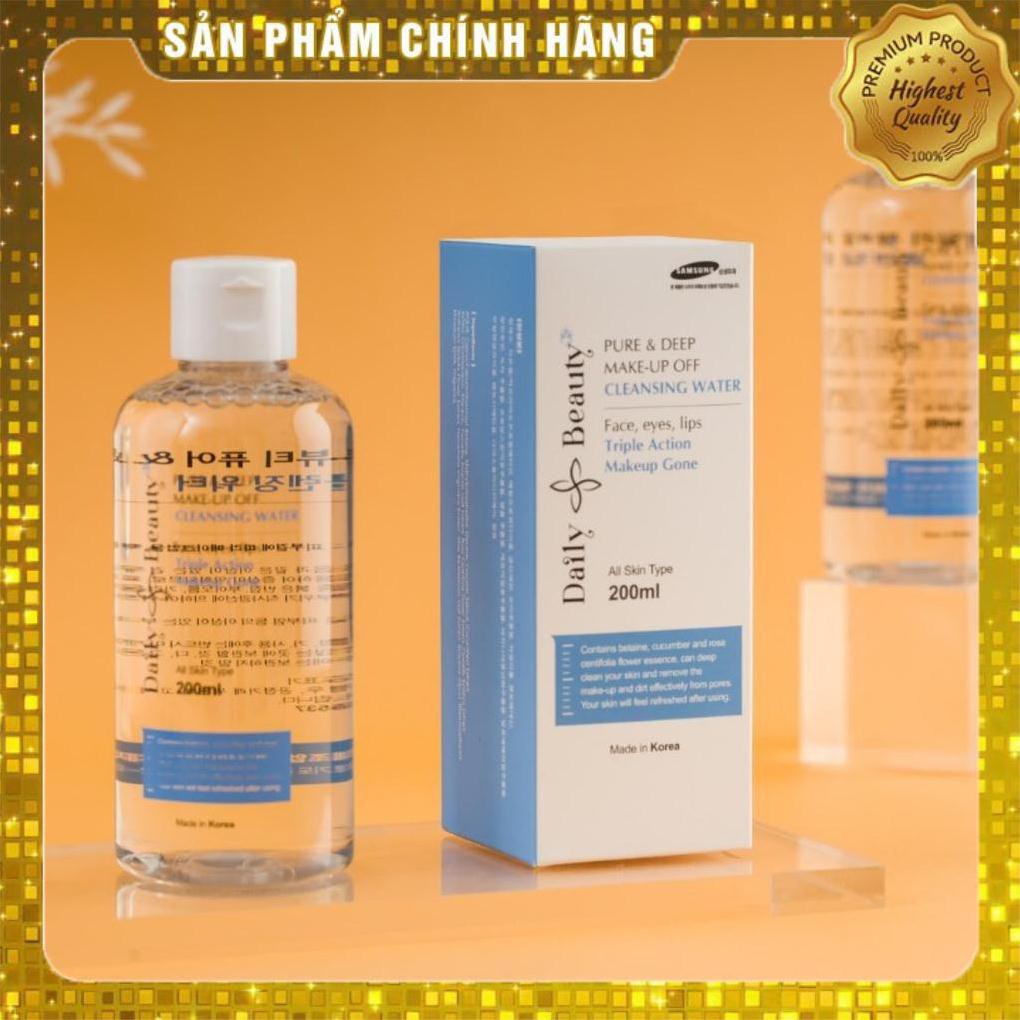 [Hàng Chính Hãng] Nước tẩy trang Daily Beauty Pure & Deep Make-up Off Cleansing Water dành cho da dầu mụn nhạy cảm