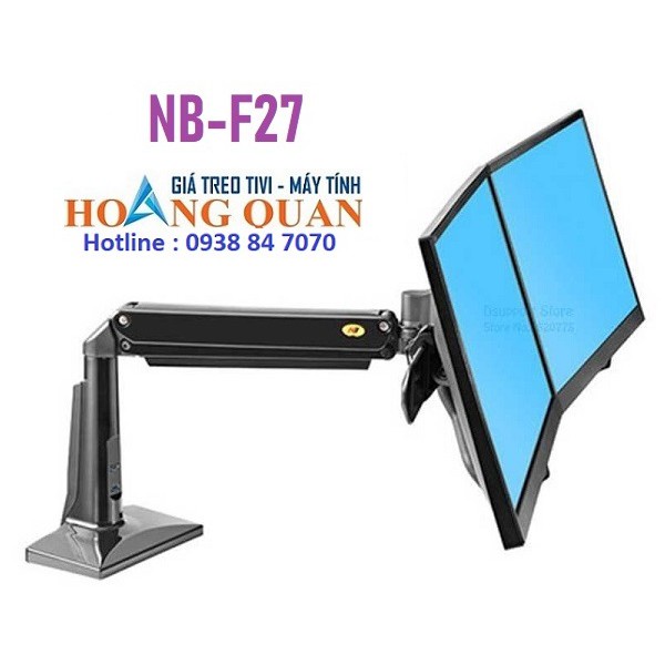 Giá Treo 2 Màn Hình Máy Tính NB - F27 [ Dùng cho màn hình 14&quot; - 27&quot; ] - [ HÀNG CHÍNH HÃNG ]