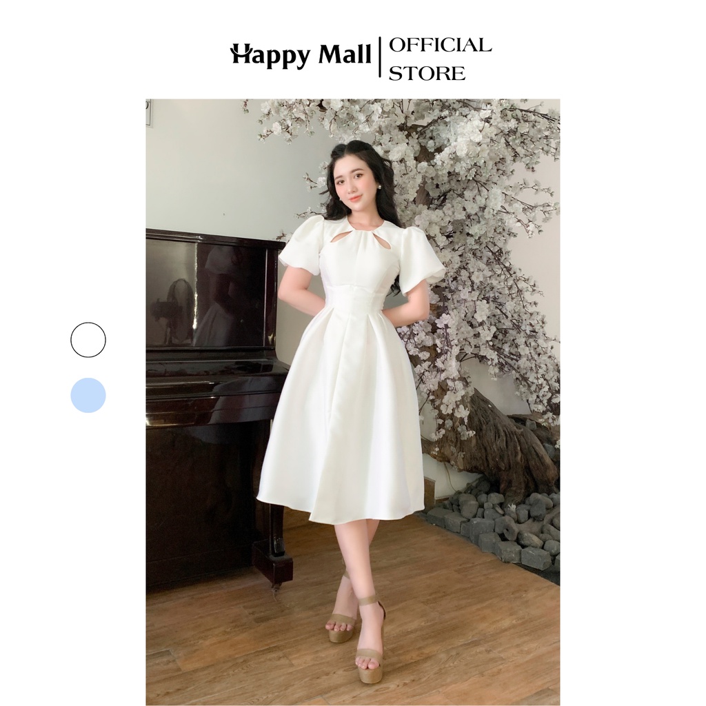 Đầm dự tiệc HAPPY MALL H.DX092 dáng xòe chít eo vải tafta mềm mịn giữ form tốt