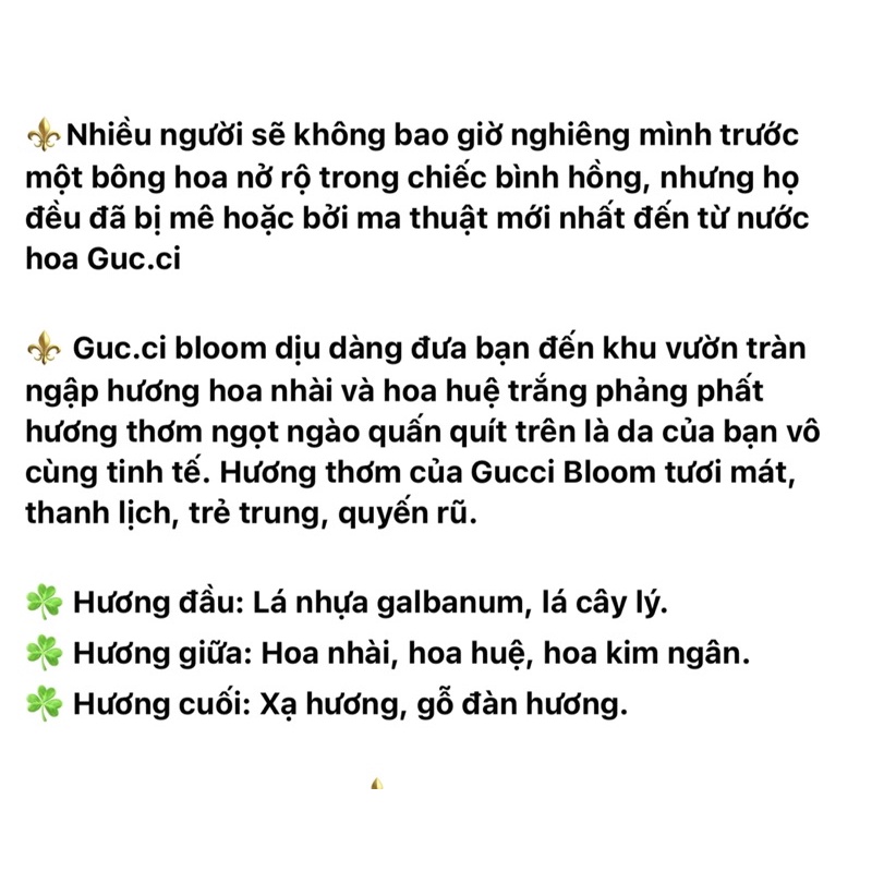 GC BLOOM • Eau de Parfum - 10ML Nước Hoa Chính Hãng