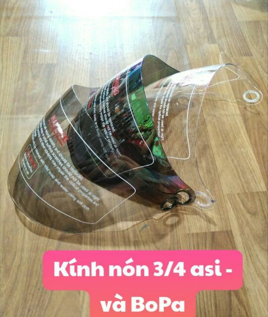 Kính Lắp Nón Bảo Hiểm 3/4 ASIA và BOPA Chống Tia UV