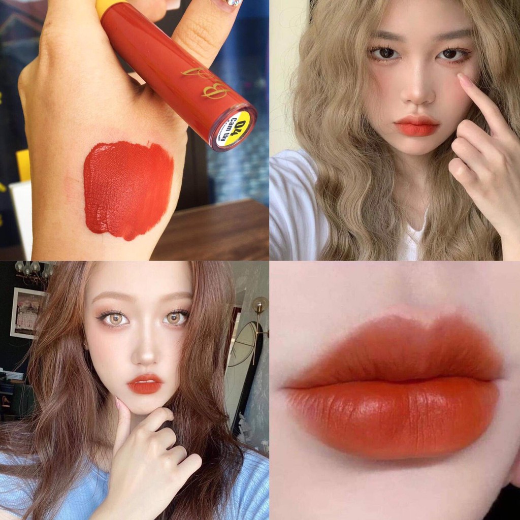 [04 Cam Tây] Son Kem Lì Nắp Vàng Cao Cấp B.A Màu Cam Tây | BigBuy360 - bigbuy360.vn