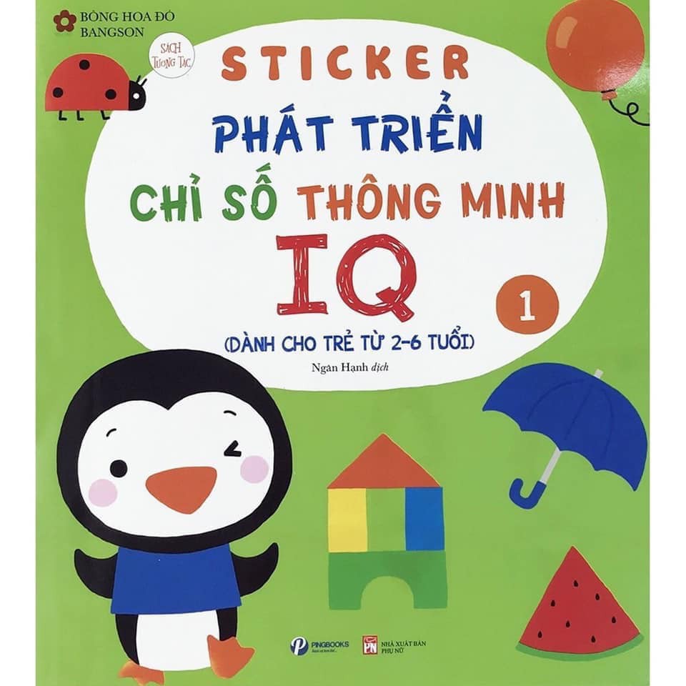 Sách Sticker Phát triển chỉ số thông minh IQ dành cho trẻ 2-6 tuổi