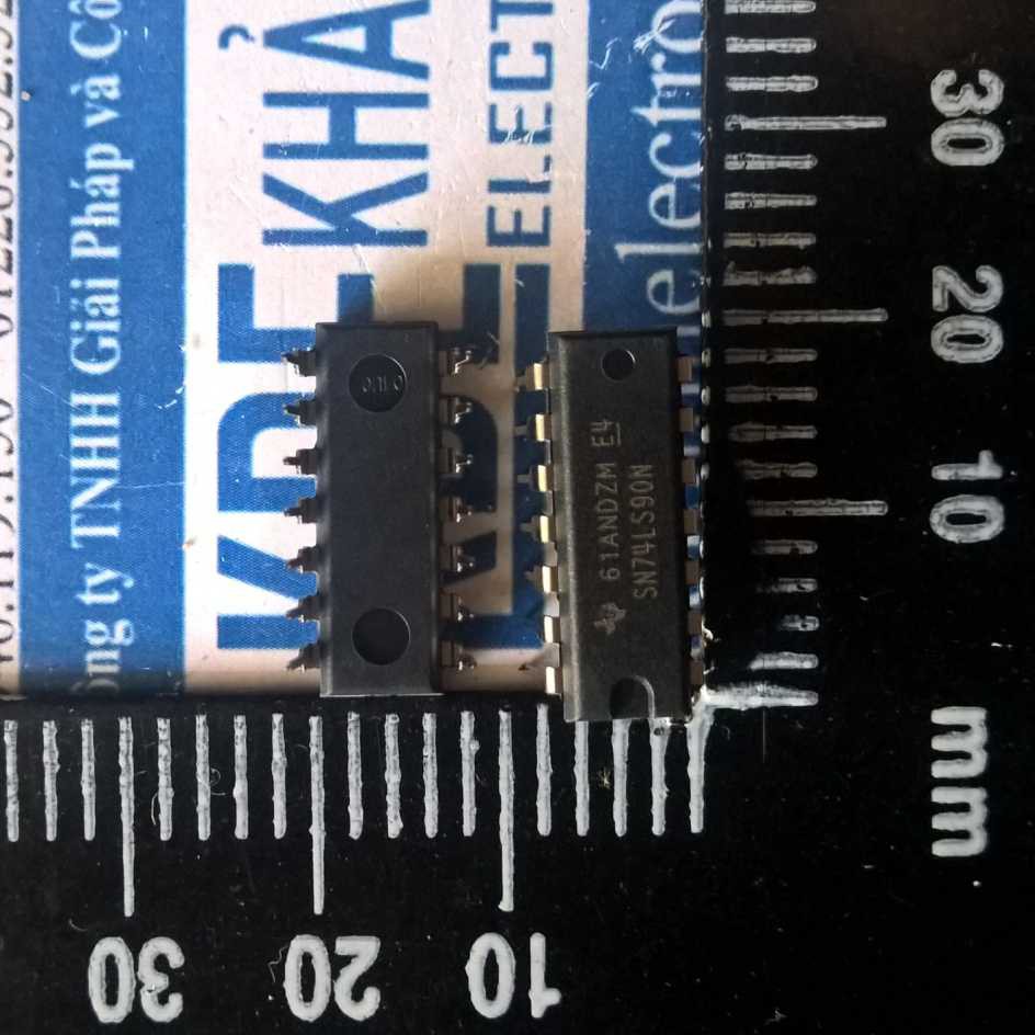 2 con 74LS90 DIP-14 IC đếm nhị phân, thập phân KDE1598