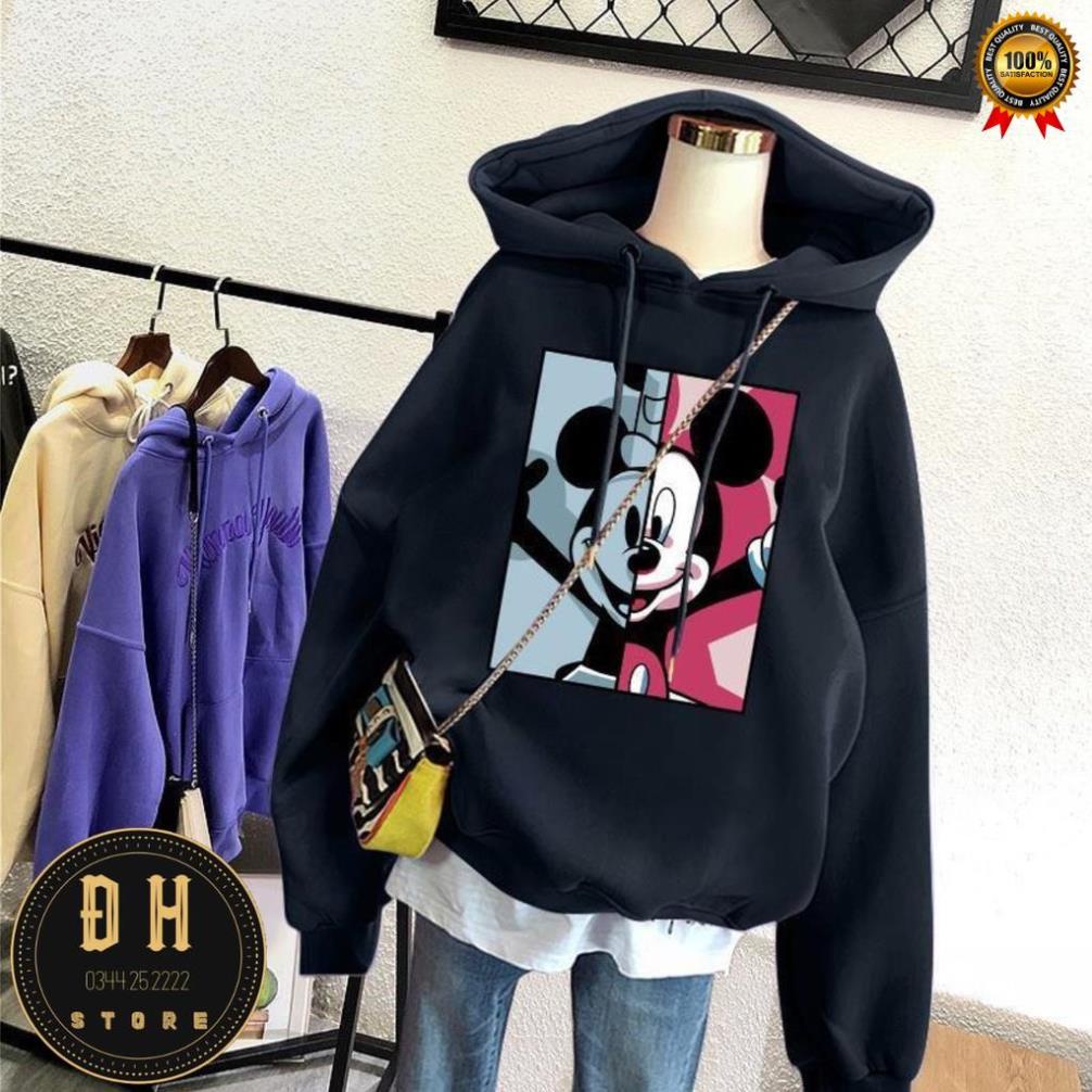 (Mẫu Mới 2021) Áo Hoodie Chuột Mickey  Có Mũ Nam Nữ Chất Nỉ Bông Dày Dặn Form Rộng Unisex- Áo Nỉ Nam Nữ Ulzzang . | BigBuy360 - bigbuy360.vn