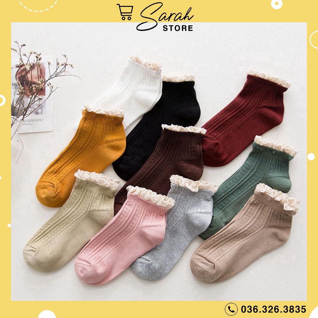 Combo 10 Đôi Tất bèo họa tiết Hàn quốc phong cách hàn