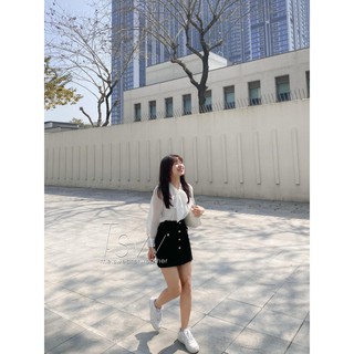 Sơ mi voan bồng thắt nơ (ảnh thật)
