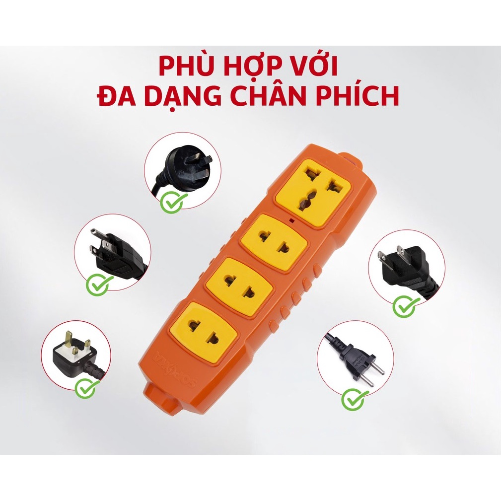 ✅ Ổ Cắm SOPOKA 6000W Siêu Chịu Tải, Có Công Tắc, Chống Cháy An Toàn 6000W