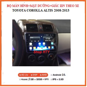Bộ màn hình DVD Android+ mặt dưỡng xe Toyota Altis 2008-2013,tích hợp xem camera, GPS chỉ đường Navitel, Youtobe ẩn..