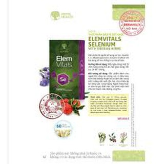 Thực phẩm chức năng Elemvitals Selenium with Siberian herbs
