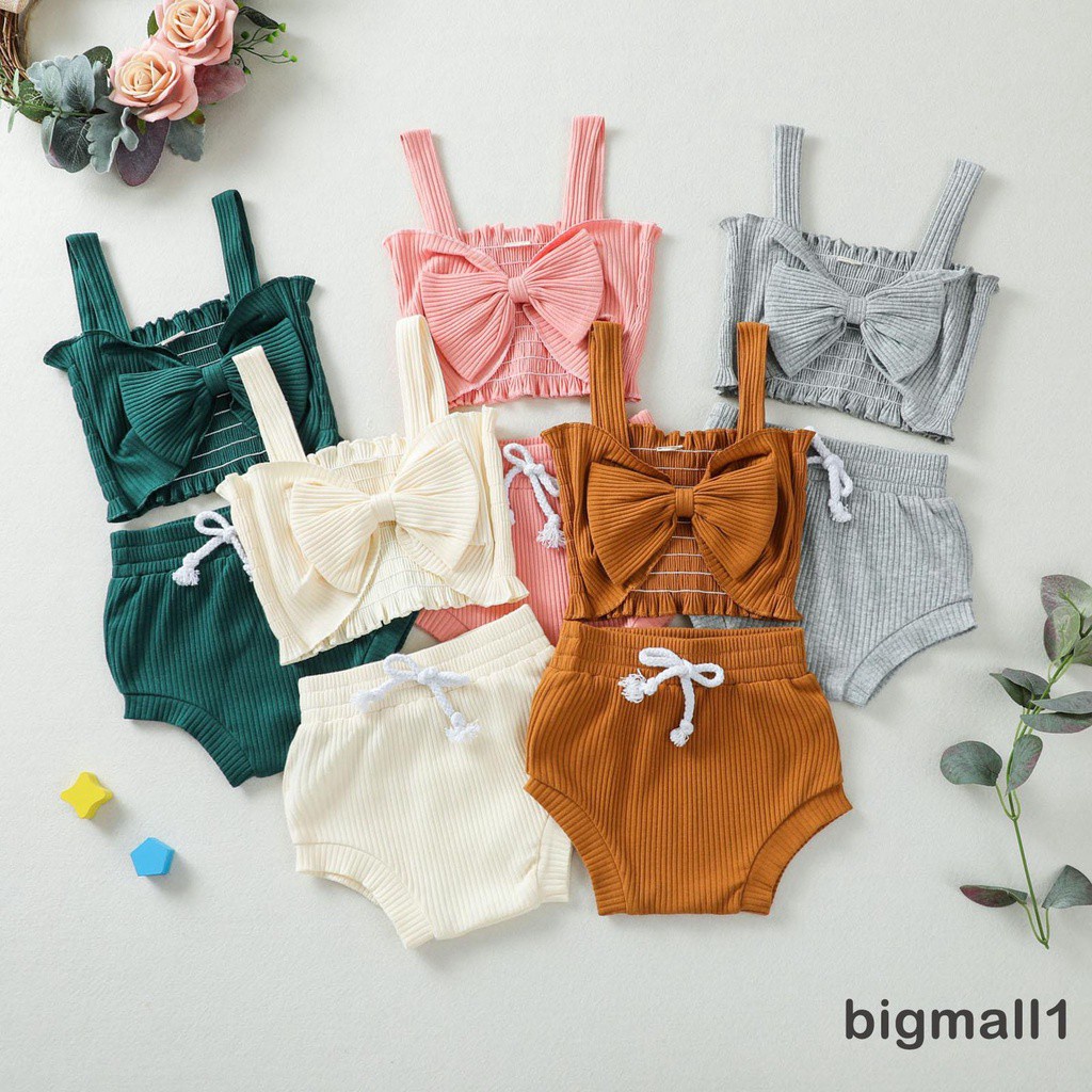 Set Áo Tank Top + Quần Short Dễ Thương Cho Bé Gái
