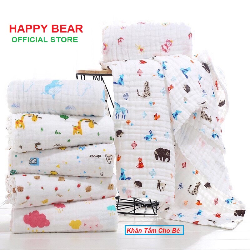 Khăn xô tắm 6 lớp xịn Xuất Nhật HAPPYBEAR Khăn tắm xô 6 lớp cho bé