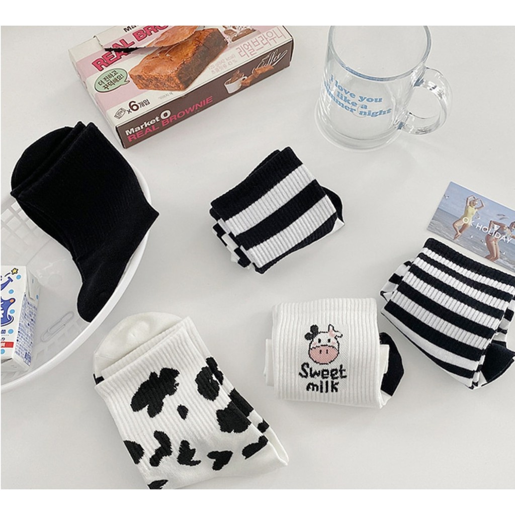 TẤT BÒ SỮA cổ cao mềm mịn SUPER