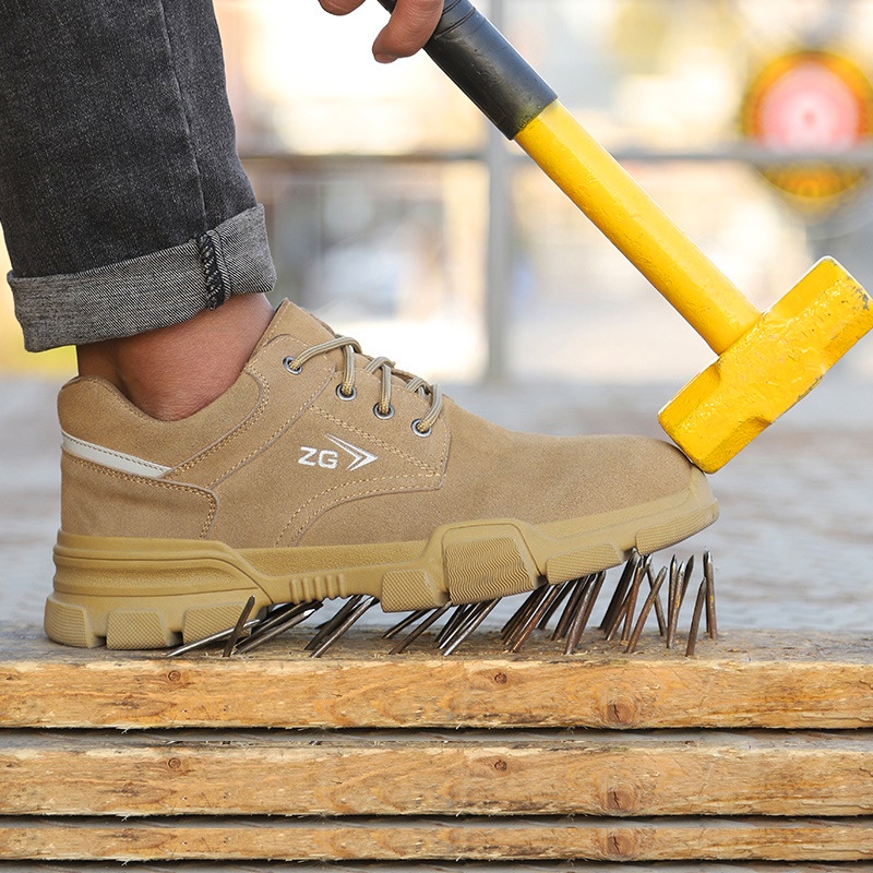 Giày bảo hộ ZG chống đinh, chống va đập, chống trơn trượt, cổ thấp, da bò lộn, thời trang,  chính hãng | BigBuy360 - bigbuy360.vn