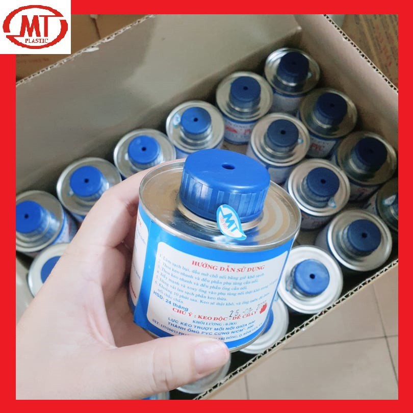 [hiệu Mặt Trời] Keo dán ống nước PVC lon 200g  (có cọ)