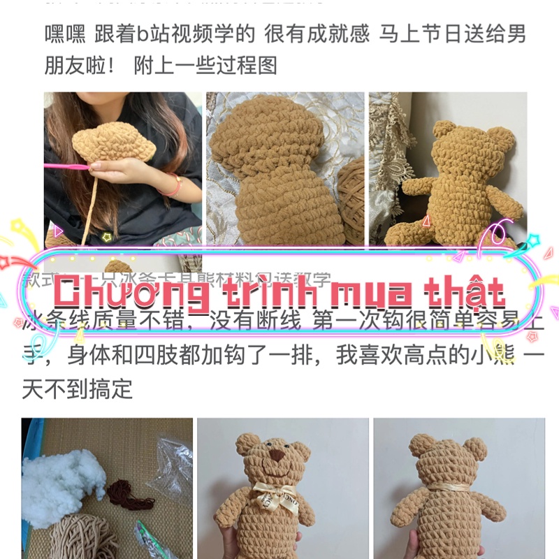 [diy] Cuộn Len Dệt Tay Gấu Bông Búp Bê