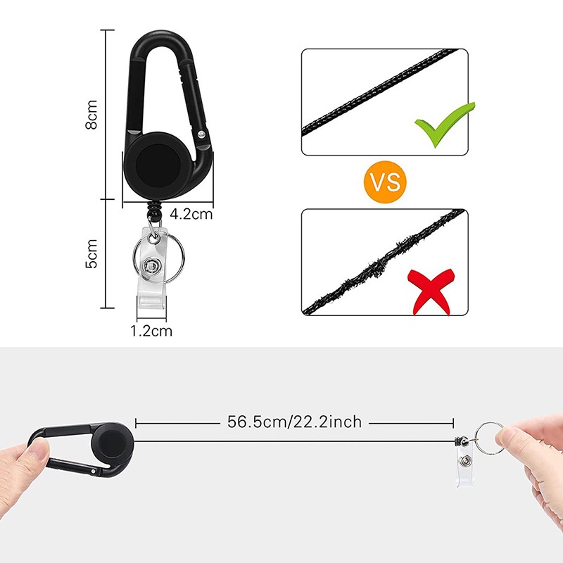 Móc Chìa Khóa Bằng Thép Gắn Thẻ ID Di Động Tiện Dụng