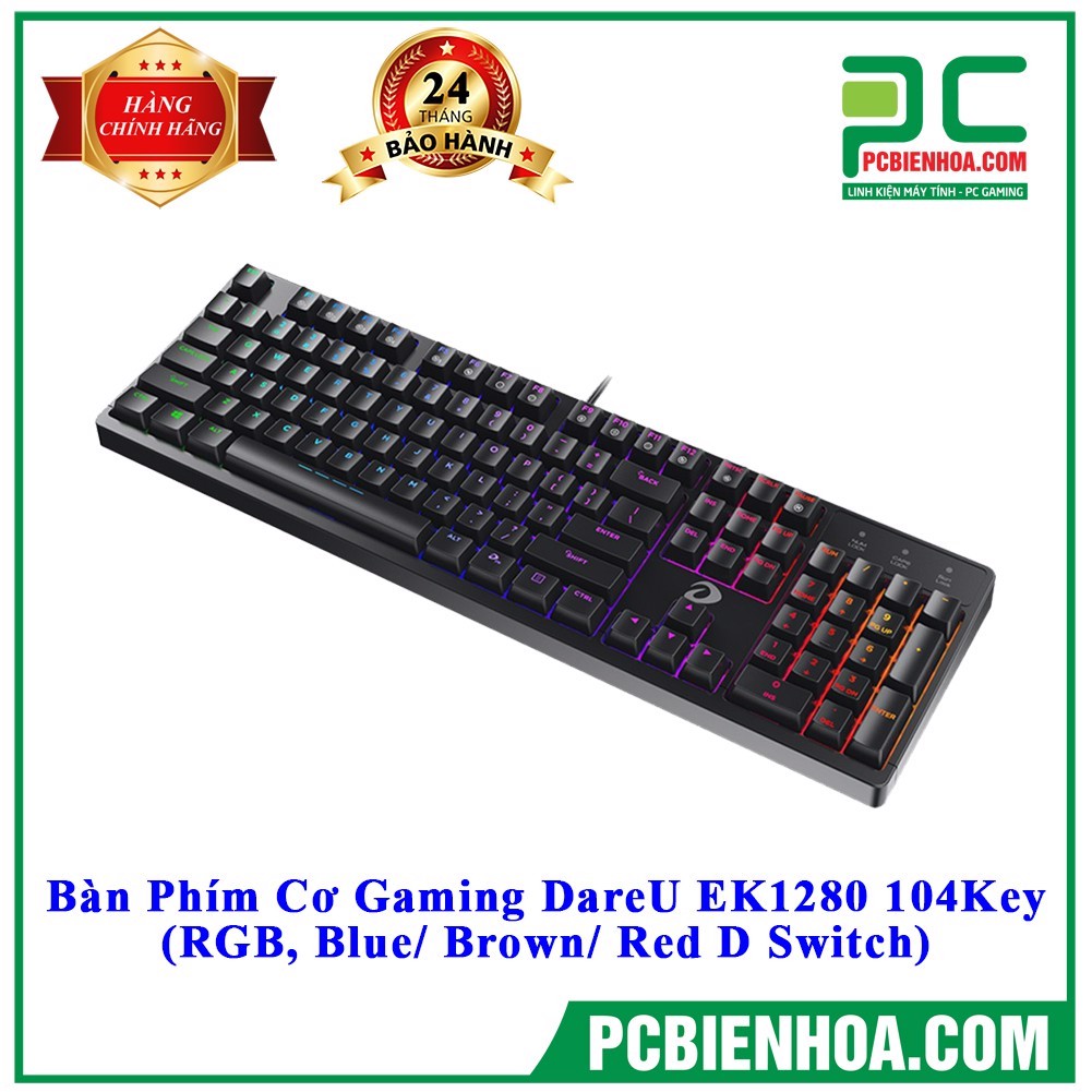 Bàn phím cơ Gaming DAREU EK1280 104KEY (RGBBlue/ Brown/ Red D switch)