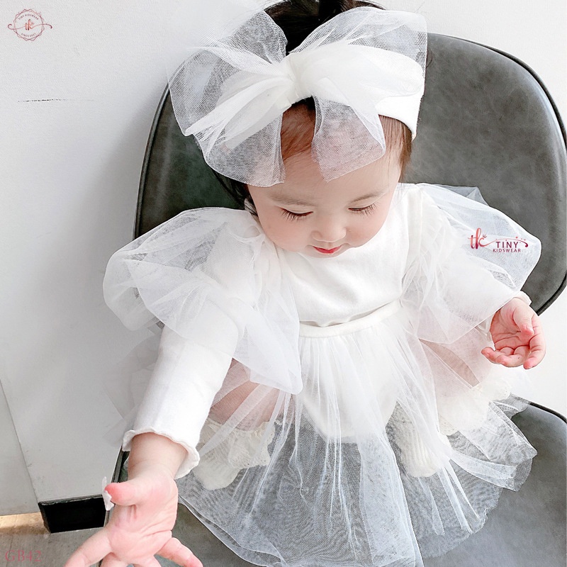 Váy, Đầm công chúa dài tay đầy tháng, thôi nôi, chụp hình cho bé gái từ 5-11kg (TẶNG KÈM BĂNG ĐÔ) [GB42]