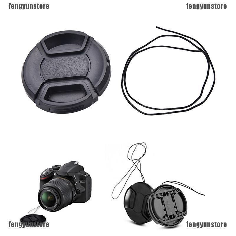 Nắp đậy ống kính trước 52mm cho nikon + leash