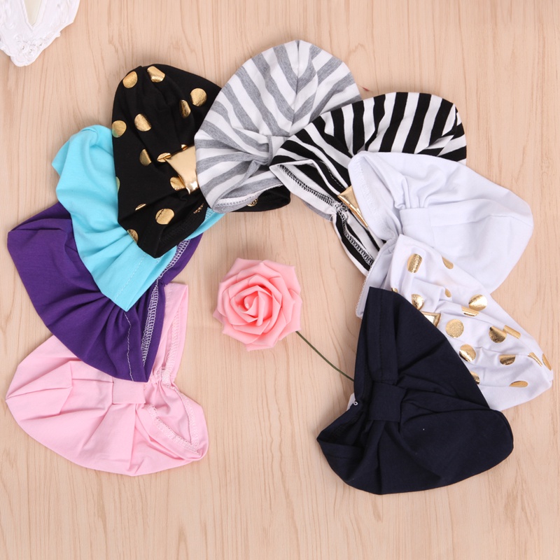 Mũ Turban Bằng Cotton Mềm Mại Cho Bé Gái