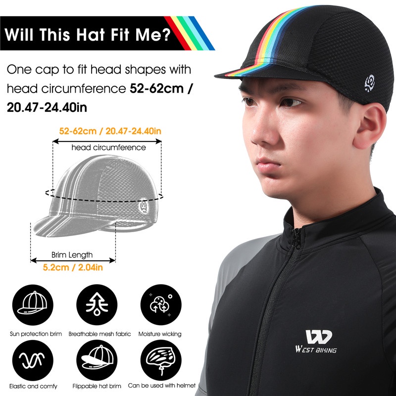 Mũ đi xe đạp WEST BIKING có lưỡi trai tròn chống tia UV thời trang mùa hè dành cho nam và nữ