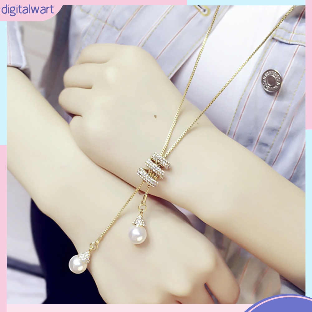 Dây Chuyền Dài Đính Ngọc Trai Nhân Tạo Thời Trang Cho Nữ