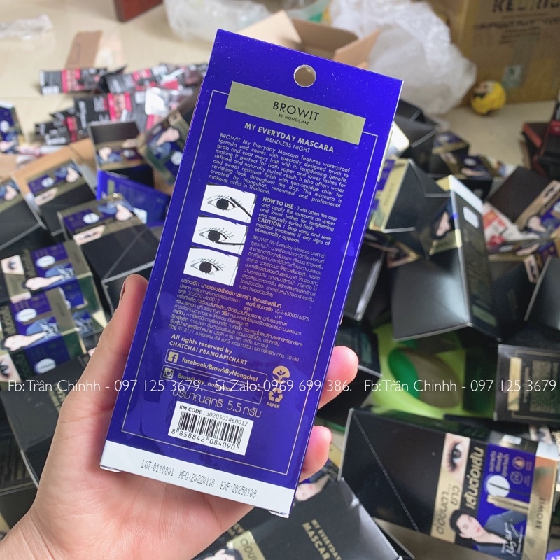 Chuốt mi Mascara Nongchat BROWIT làm dài, tơi và cong mi, không lem không trôi ChiinBeauty