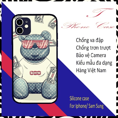 Ốp lưng ốp đt gấu xanh supreme ticker Iphone 6 đến 13 và các dòng sam sung SUPPOD00345