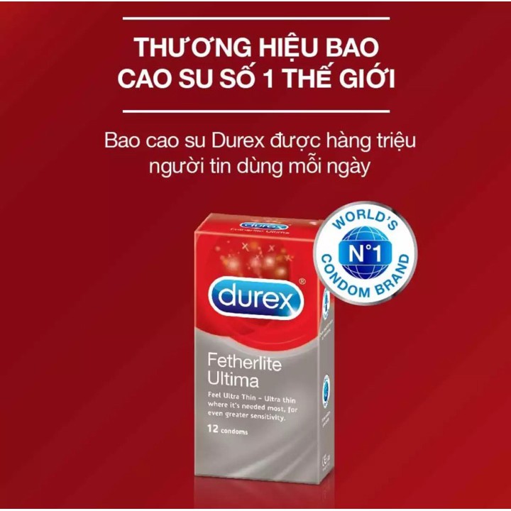 [Bán sỉ ] Bao cao su durex fetherlite ultima hộp 12 cái giá sỉ