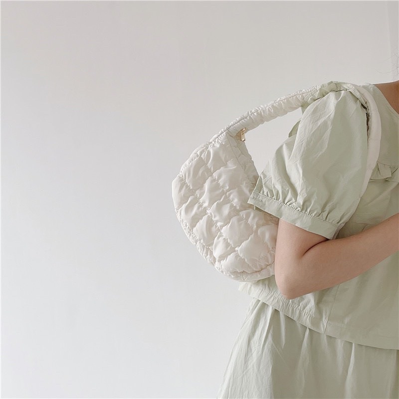 - Loại 1 Túi phao dù đeo vai, form basic đi làm, đi chơi hottrend phong cách Hàn Quốc trendy