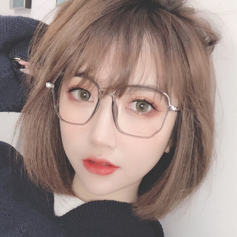 Mắt Kính Chống Ánh Sáng Xanh Gọng Đa Giác Trong Suốt Thời Trang Cho Nam Và Nữ
