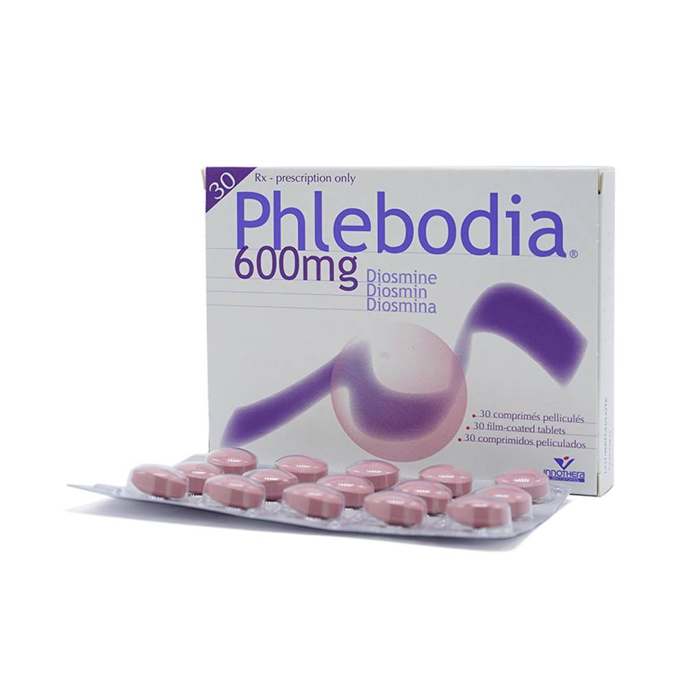 Viên uống hỗ trợ điều trị và phòng ngừa suy giãn tĩnh mạch, trĩ PHLEBODIA hộp 30 viên- Pháp