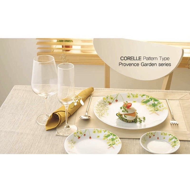 Combo chén dĩa thuỷ tinh Mỹ Corelle Provence Garden 8 món 8-PVG