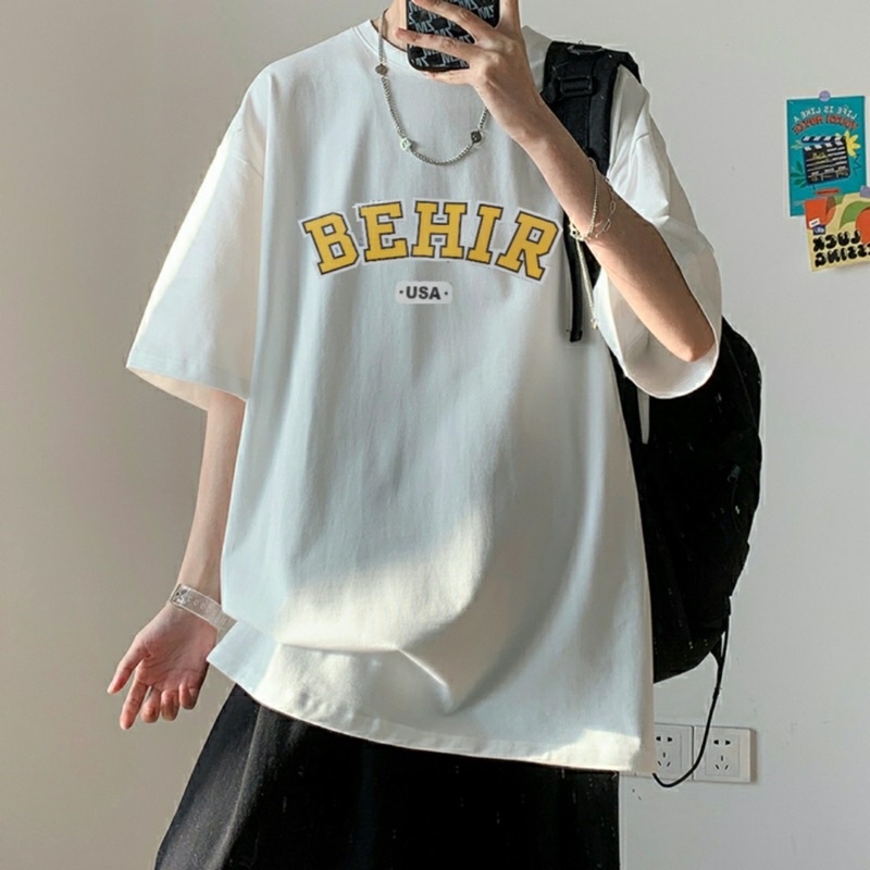 Áo thun tay lỡ ,áo phông shopcossi chất cotton in hình BEHIR