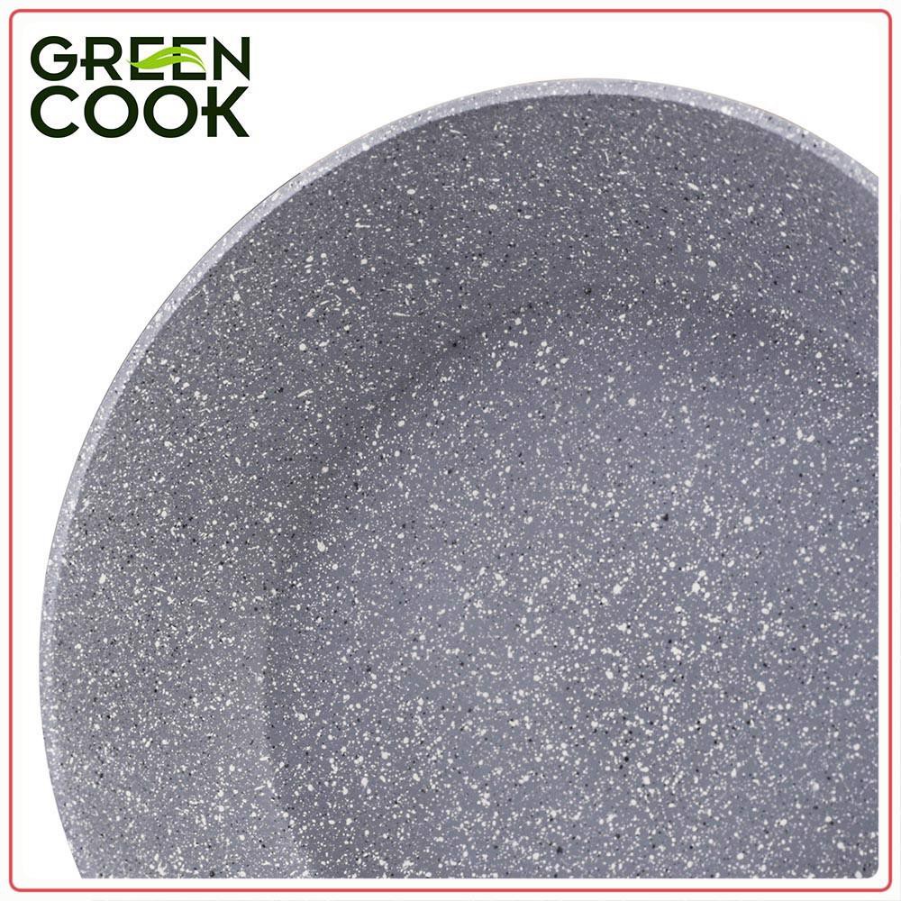 Chảo chống dính 돌 패턴의 붙지 않는 팬 , chảo bếp từ Green Cook GCP01-22IH size 22cm TH Hàn Quốc