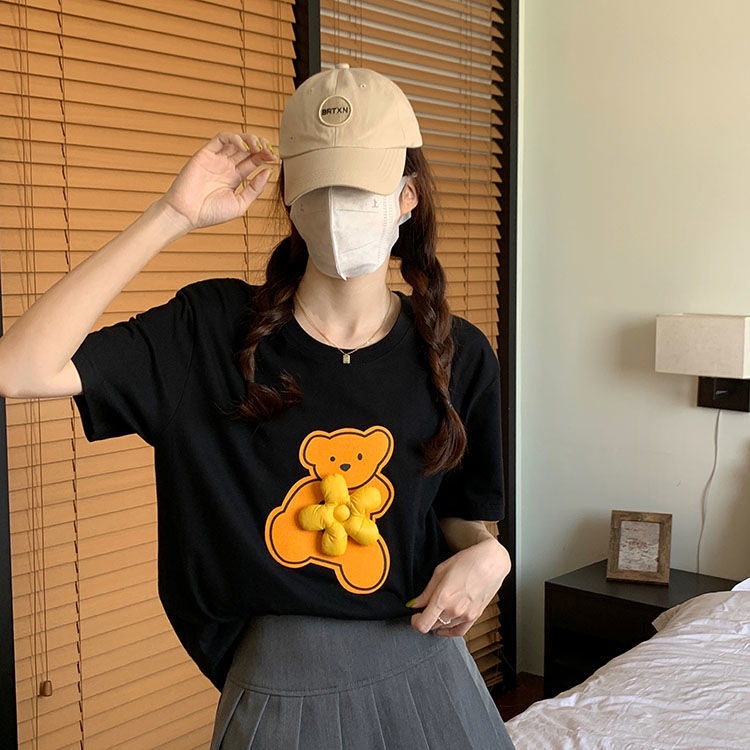 Áo Thun Tay Ngắn Dáng Rộng Họa Tiết Hoa Thời Trang Mùa Hè Cho Nữ