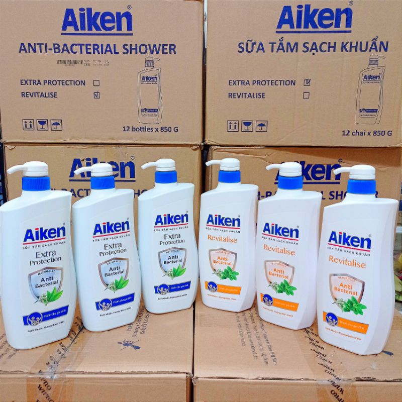 Sữa tắm Sạch khuẩn Aiken  Hương trà xanh/Hương bạc hà 850g | BigBuy360 - bigbuy360.vn