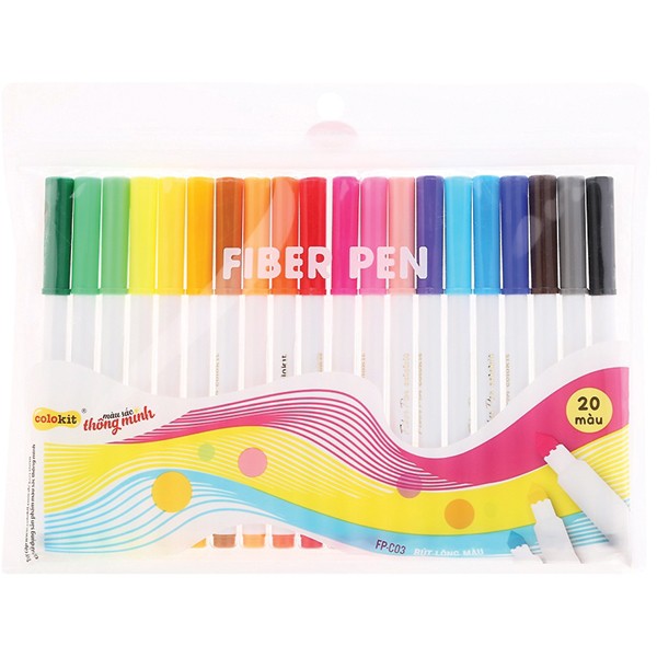 Bút Lông Màu Thiên Long Fiber Pen FP-C03 - Túi 20 Màu