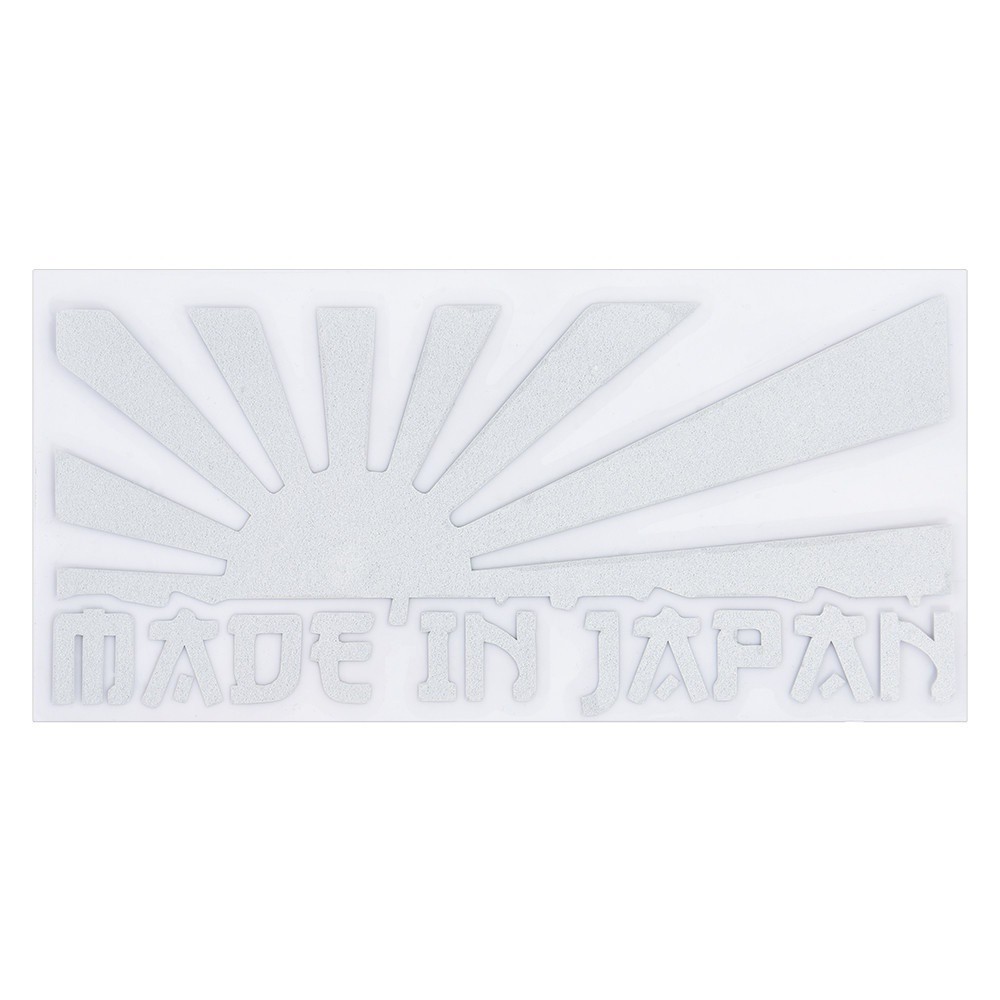 Nhãn dán trang trí xe hơi biểu tượng mặt trời Nhật Bản in chữ Made In Japan